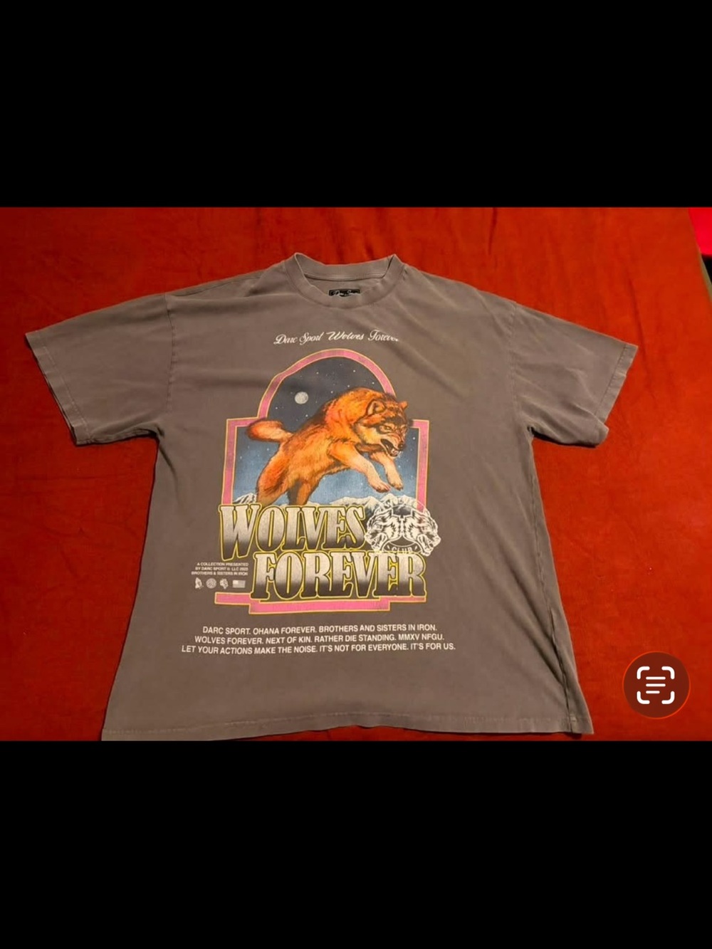 Darc Sport Wolves Forever Graphic Tee - Gray with Orange Accent